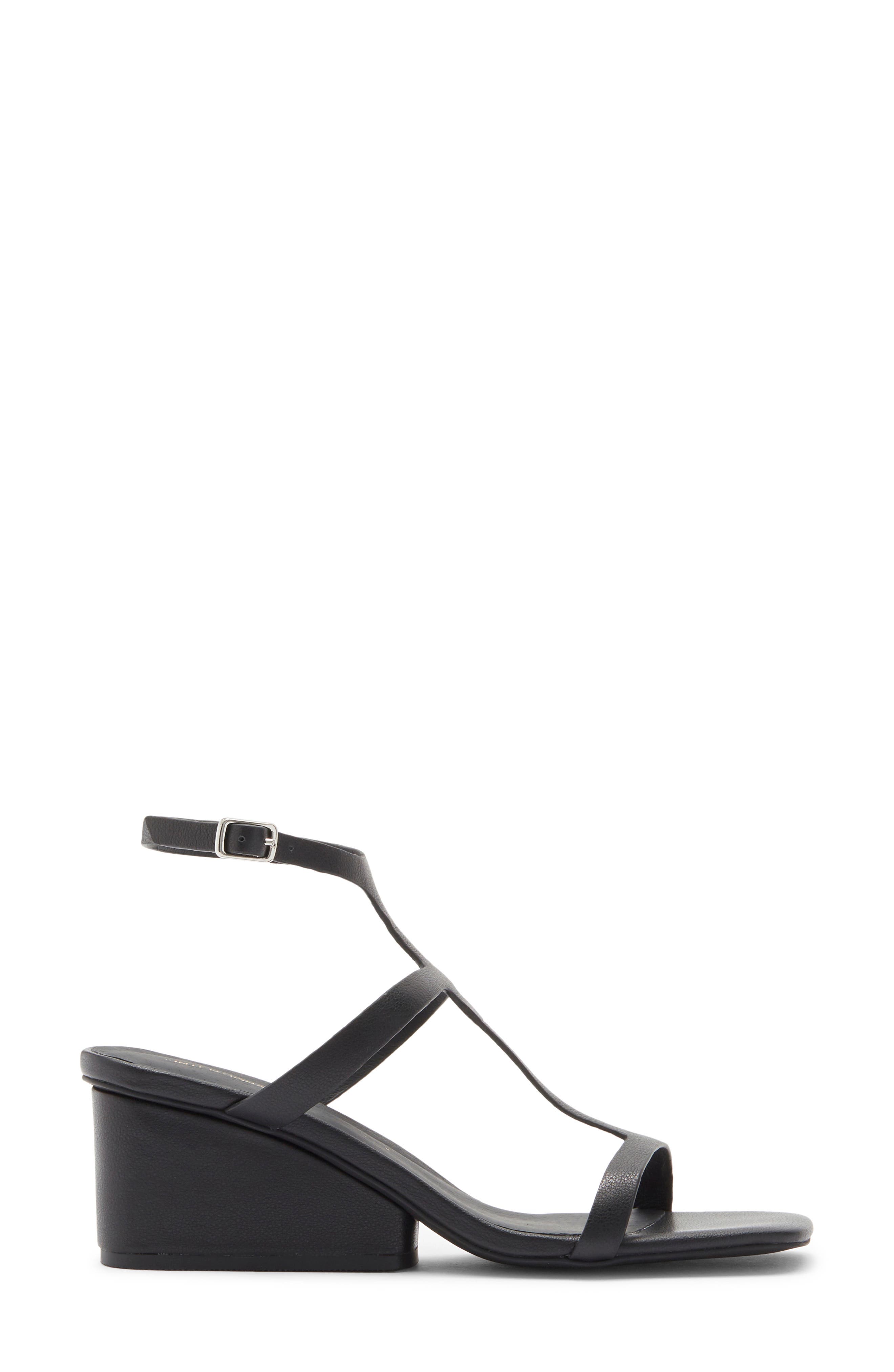 INTENTIONALLY BLANK Semy Ankle Strap Wedge Sandal, Alternate, color, Black