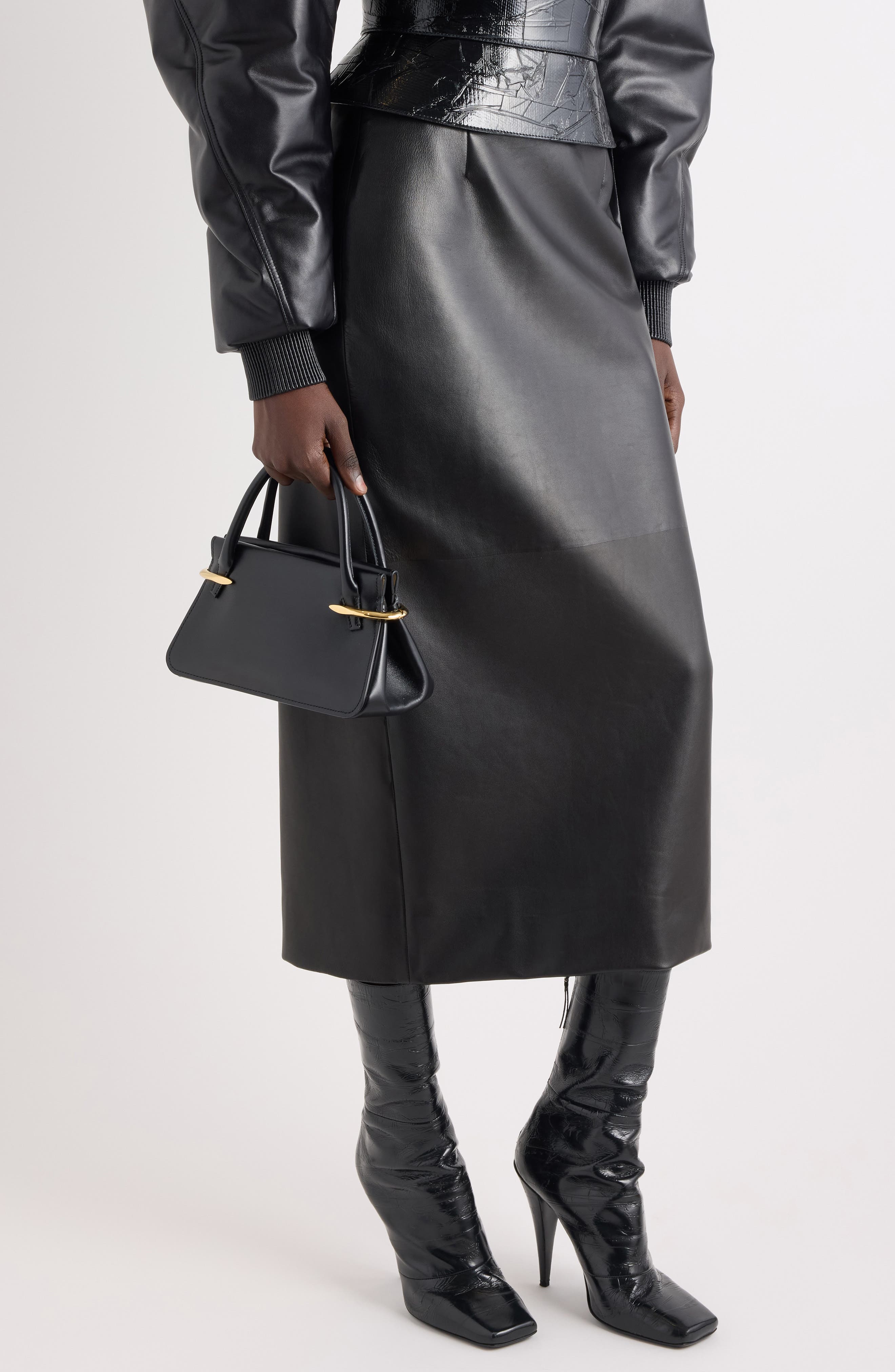 Givenchy Mini Pinch Leather Top Handle Bag, Alternate, color, 001-Black