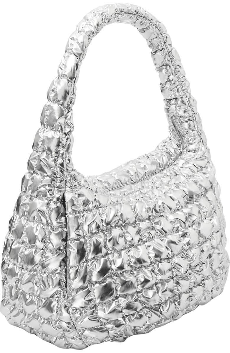 COS Oversize Metallic Quilted Shoulder Bag, Alternate, color,