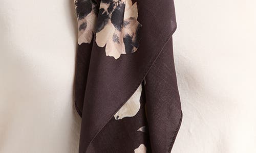 Bcbg Floral Shadow Square Scarf In Black