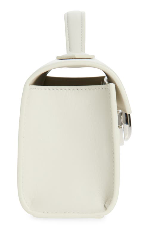 Savette Slim Symmetry Pochette Leather Top Handle Bag In Ivory