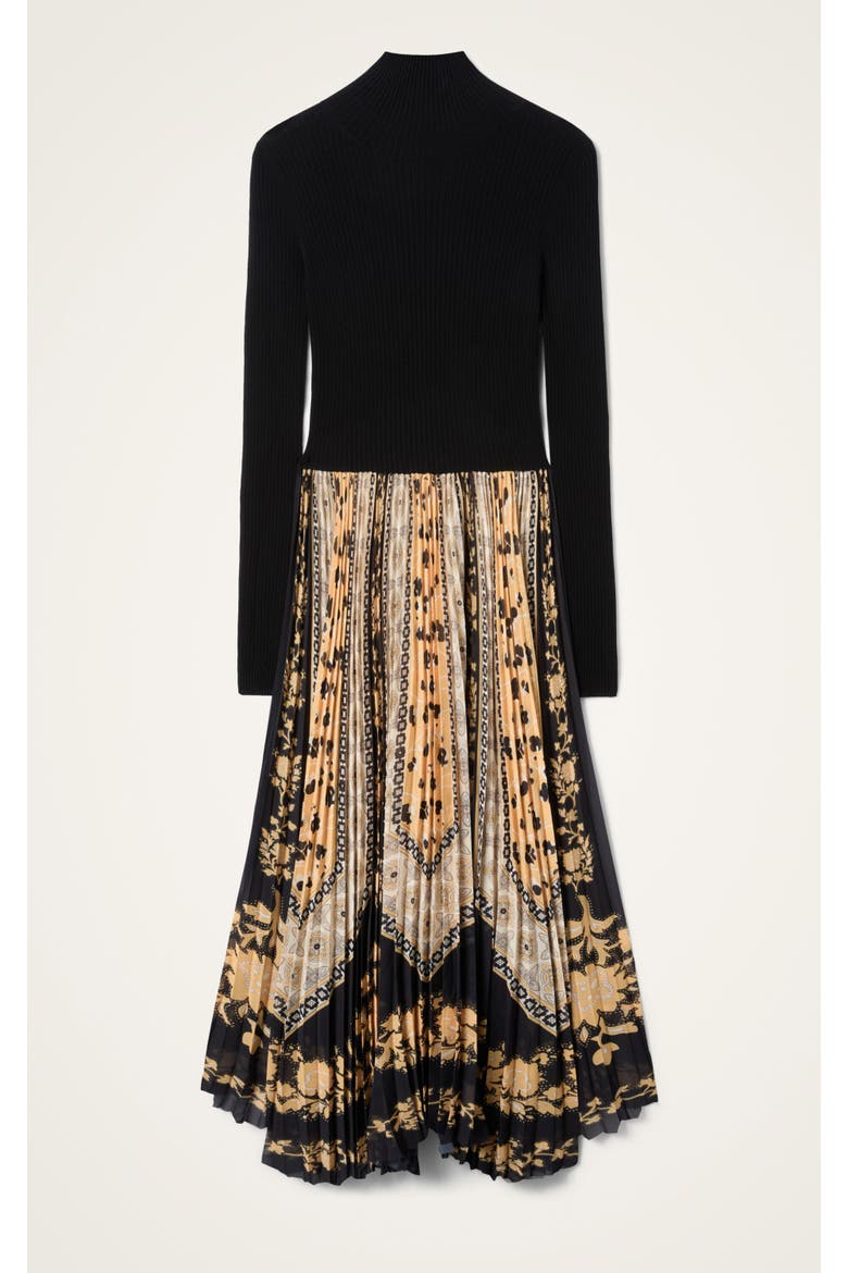Moondance Knit Dress, Alternate, color, Bicolor Black/Gold