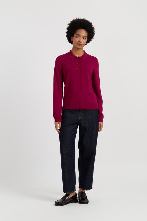 Wool Cashmere Polo Sweater