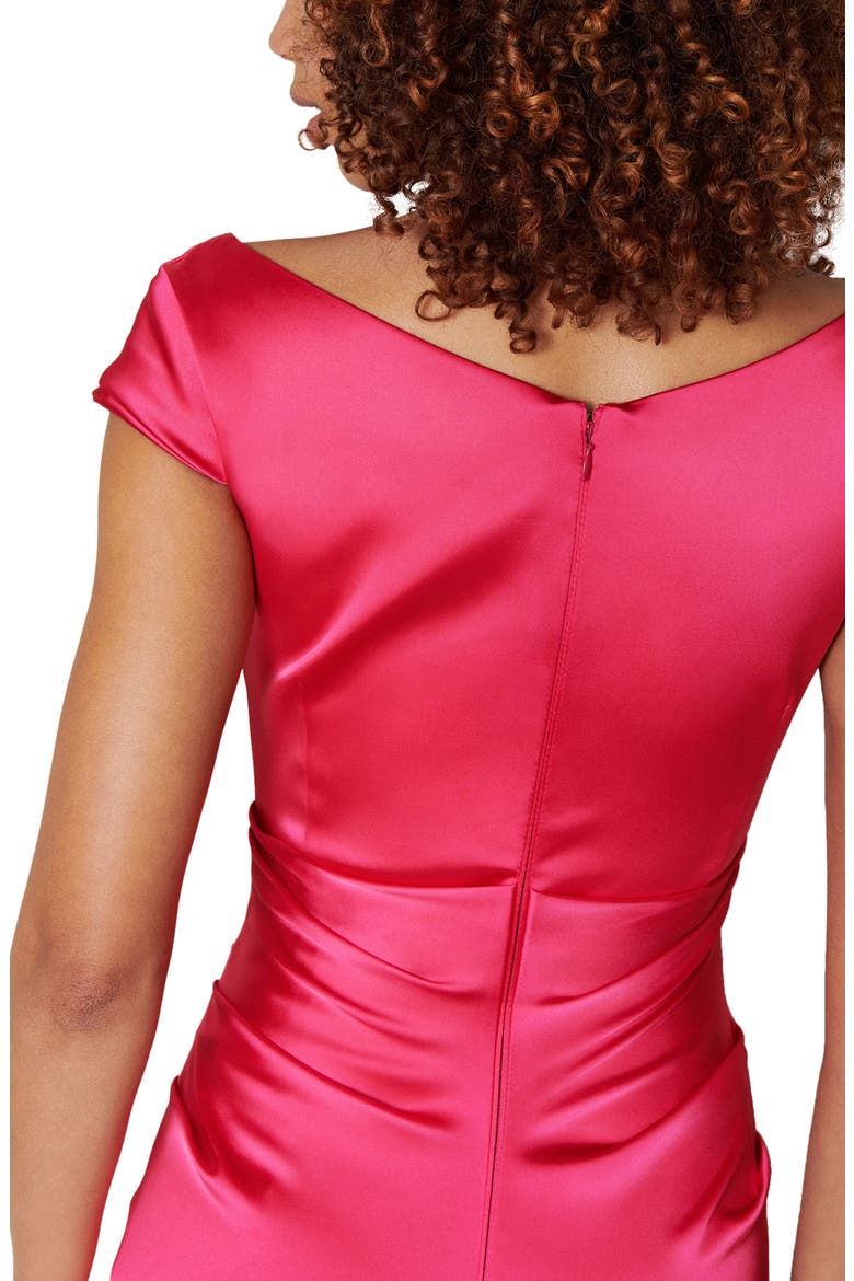 Stretch Satin Duchesse Cocktail Dress, Alternate, color, BEGONIA