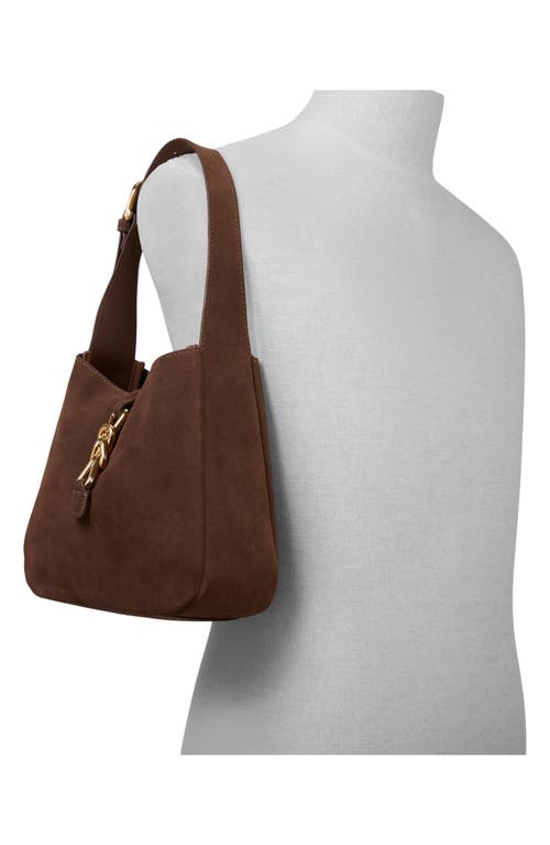Aldo Soffiettaluxe Suede Shoulder Bag In Brown
