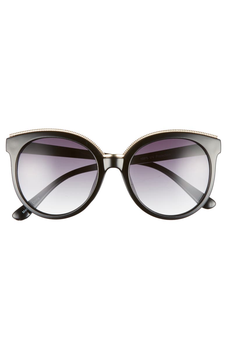 BP. 56mm Metal Trim Round Sunglasses, Alternate, color, 