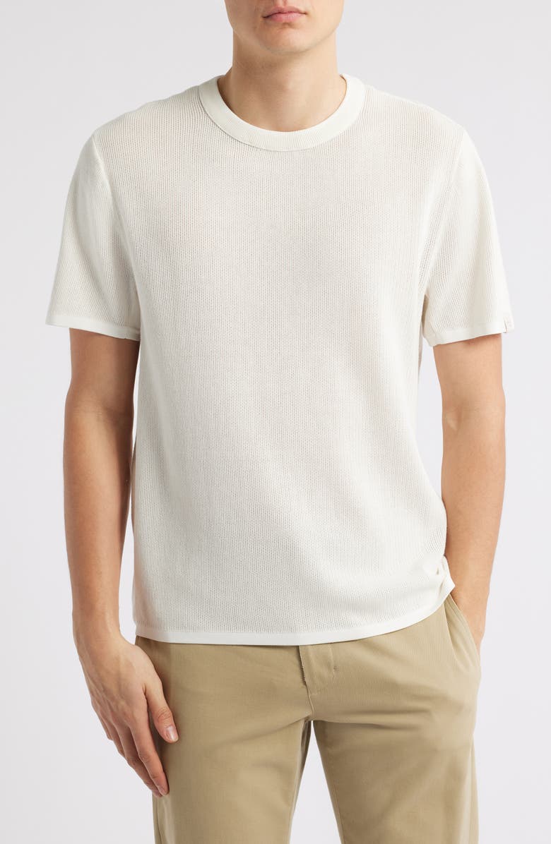 rag & bone Harvey Ringer Cotton Blend Mesh T-Shirt, Main, color, White