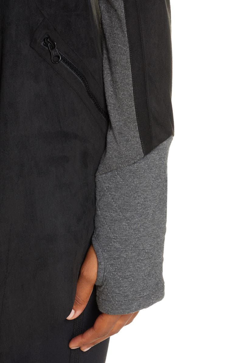 Blanc Noir Sleeper Drape Front Jacket, Alternate, color,