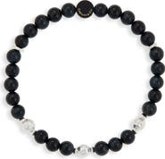 Caputo & Co. Men's Beaded & Hammered Ball Stretch Bracelet