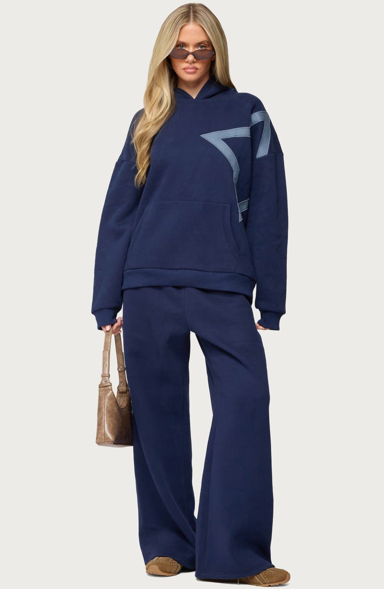 EDIKTED Starly Straight Leg Sweatpants, Alternate, color, Navy