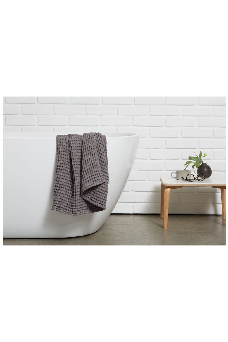 Turkish Cotton Waffle Bath Essentials, Alternate, color, CHARCOAL