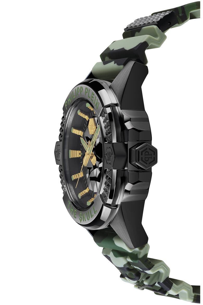 The $kull Silicone Strap Watch, 44mm, Alternate, color, IP GUNMETAL