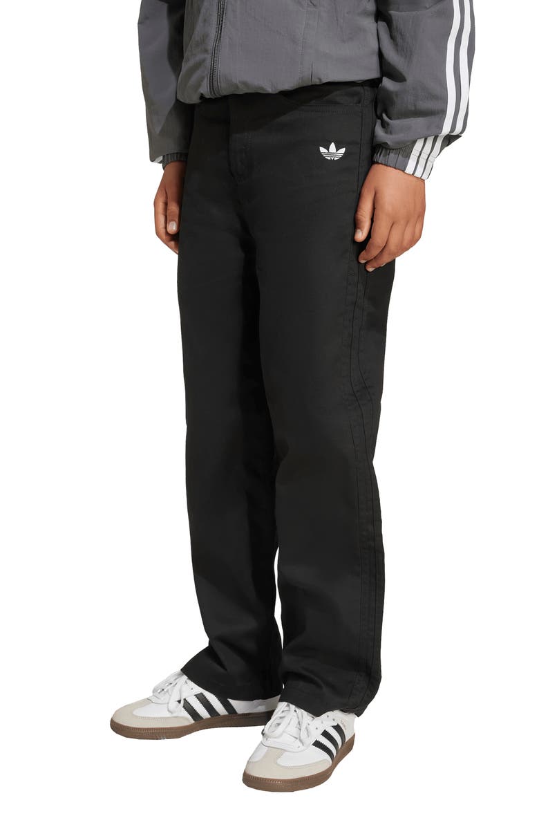 adidas Kids' Cotton Twill Pants, Alternate, color, Black
