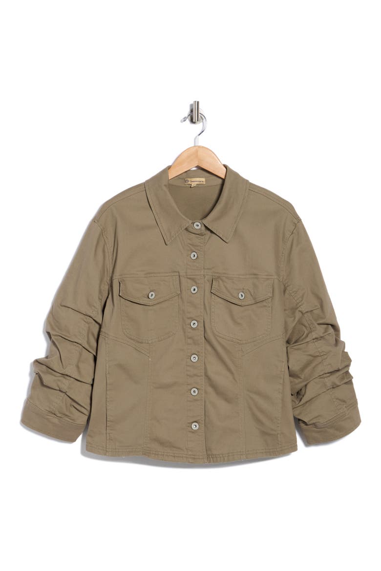 Ruched Sleeve Jacket, Alternate, color, LAUREL OAK