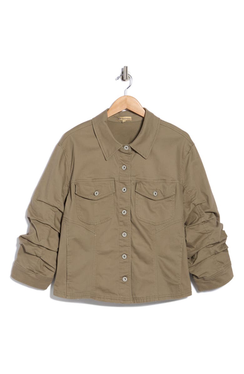 Democracy Ruched Sleeve Jacket, Main, color, Laurel Oak