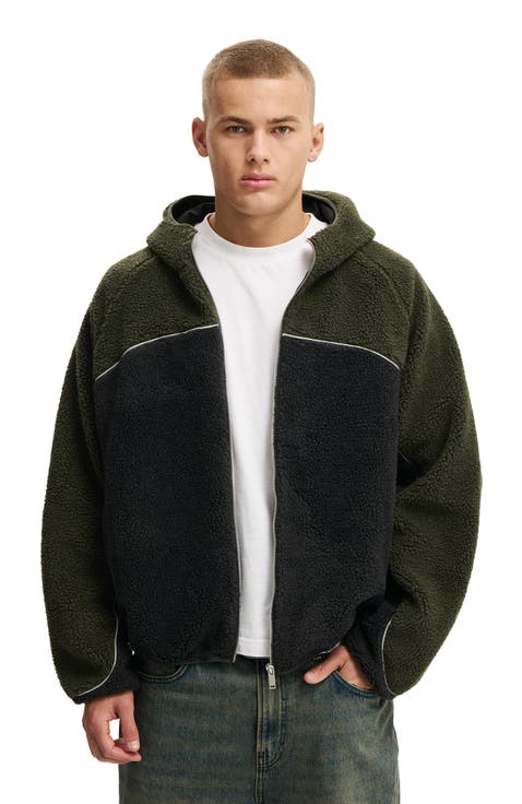 Men's Hooded Teddy Jacket