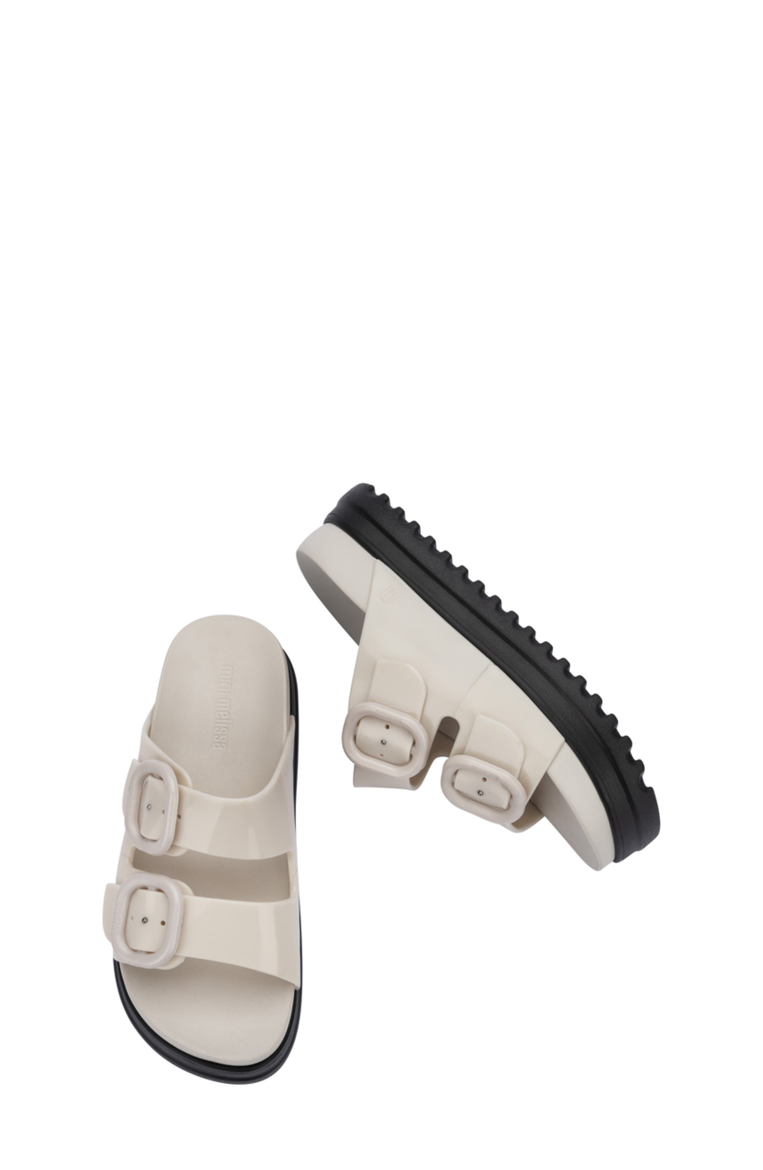 Kids' Cozy Platform Slide Sandal, Alternate, color, BLACK/ BEIGE