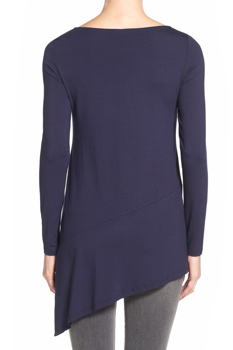 Bateau Neck Asymmetrical Jersey Tunic, Alternate, color, MIDNIGHT