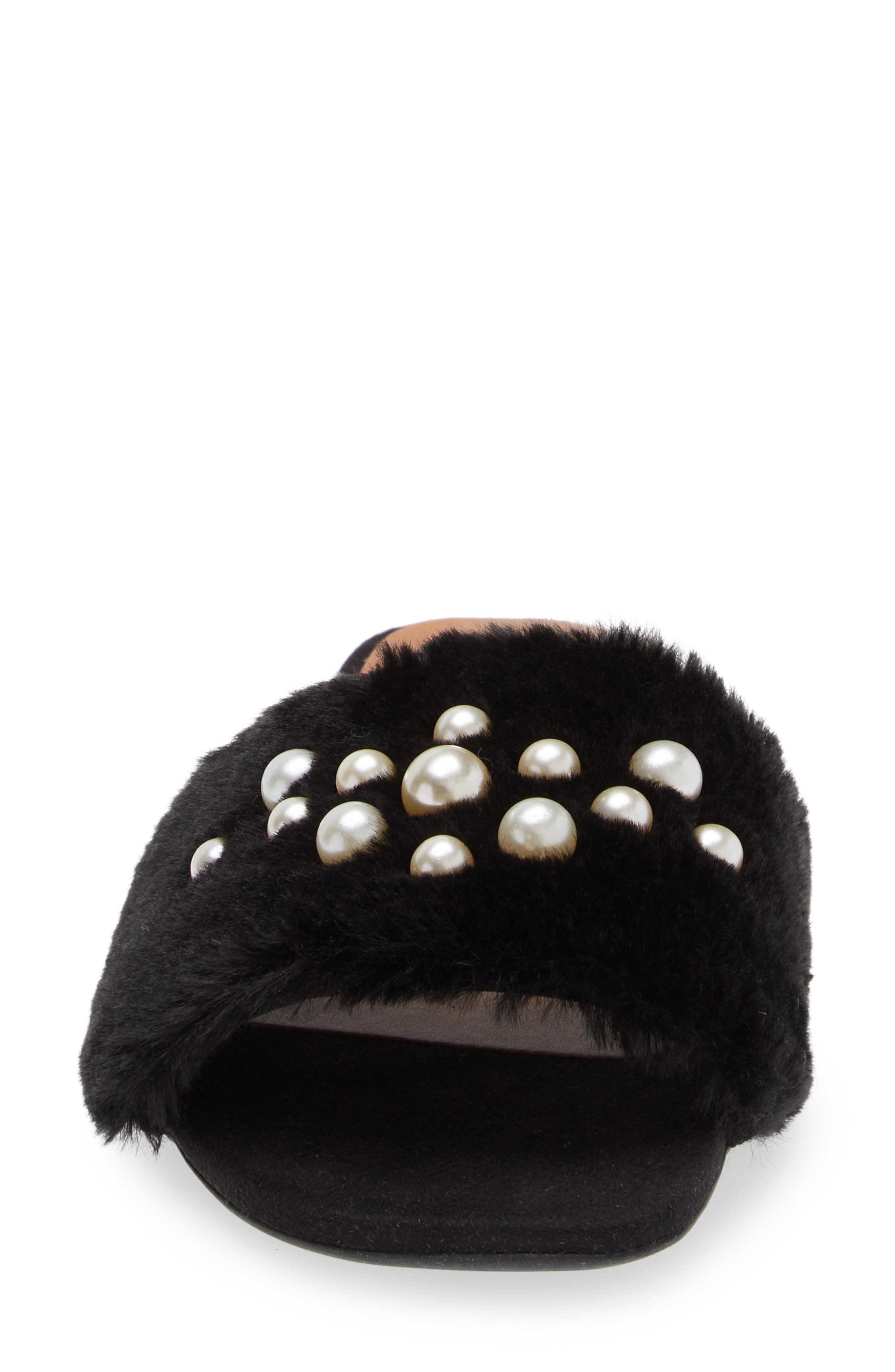 Love Rio Petra Embellished Faux Fur Slide Sandal (Women) | Nordstromrack