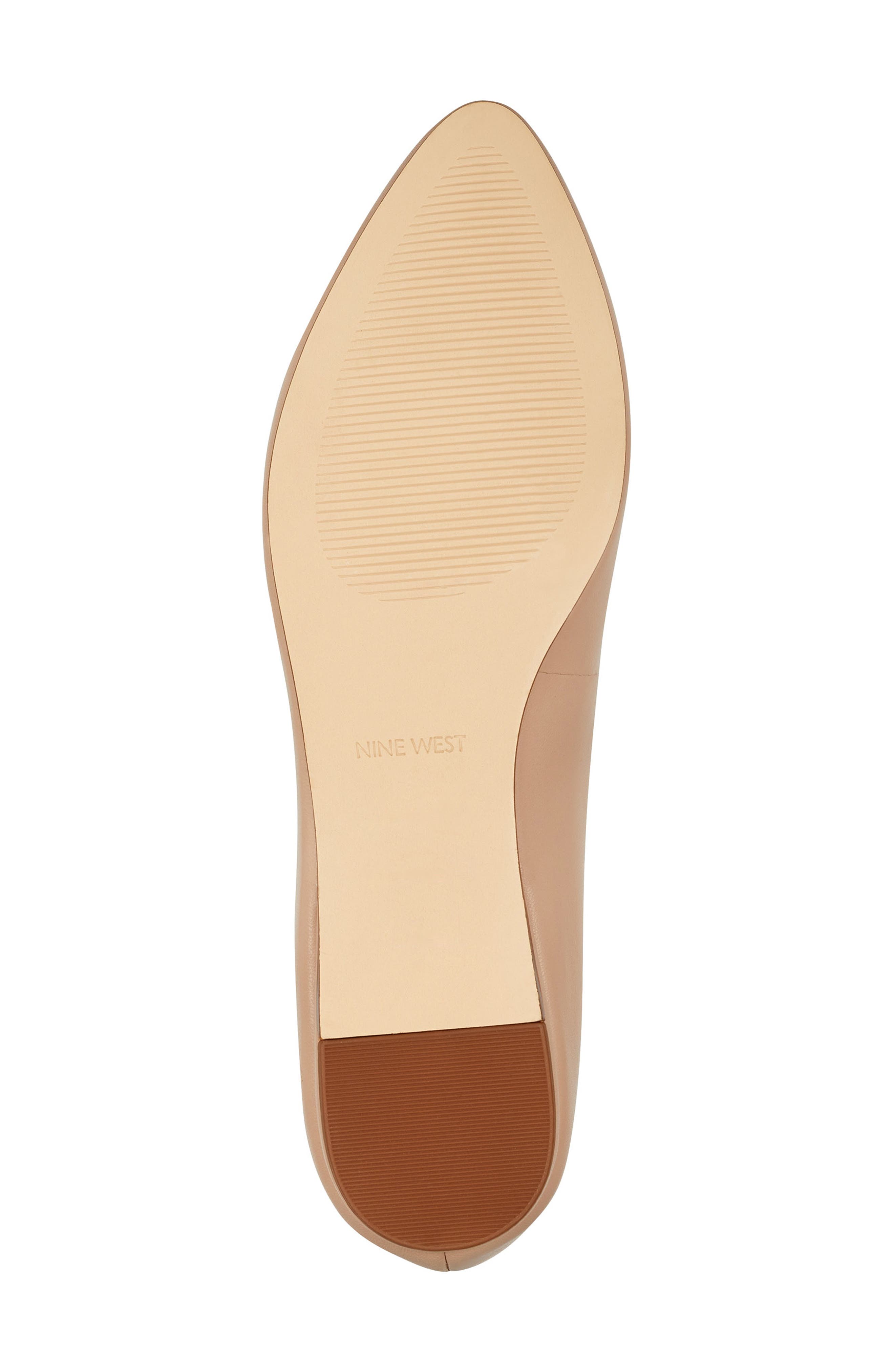 Nine West Speak Up Pointed Toe Flat, Alternate, color, Nude Leather