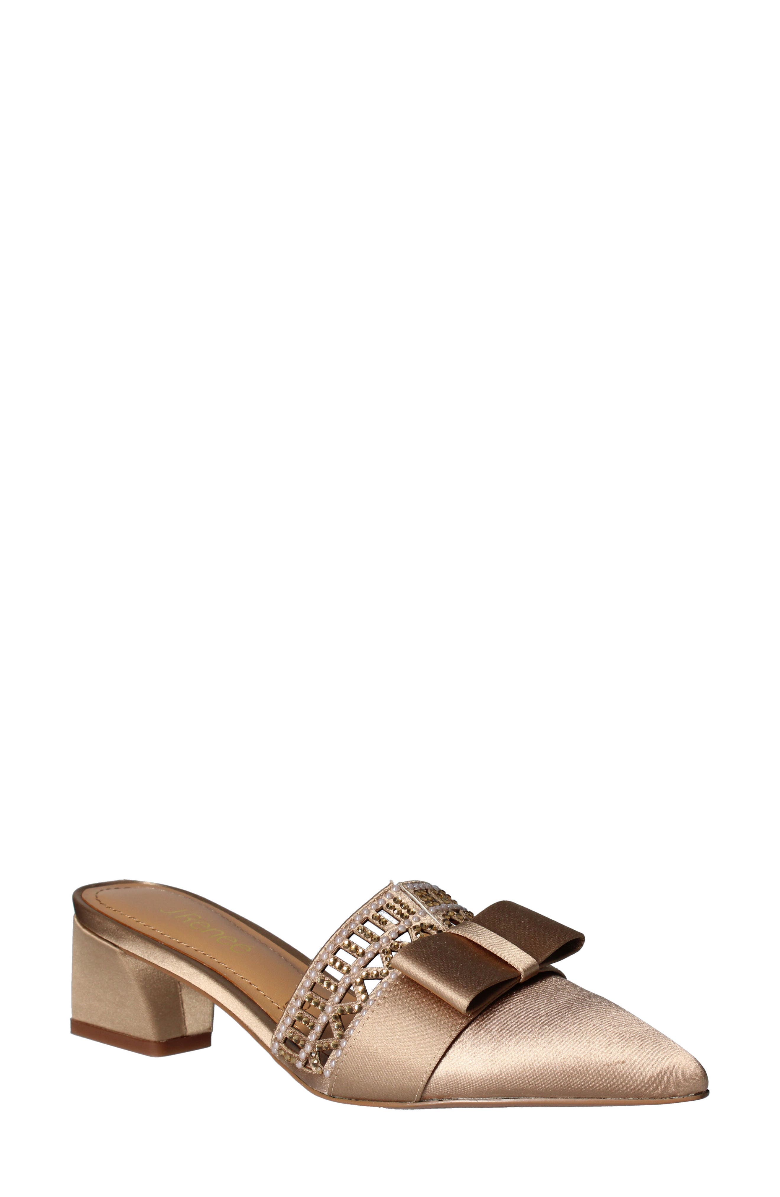 Randa Bow Mule, Main, color, BEIGE