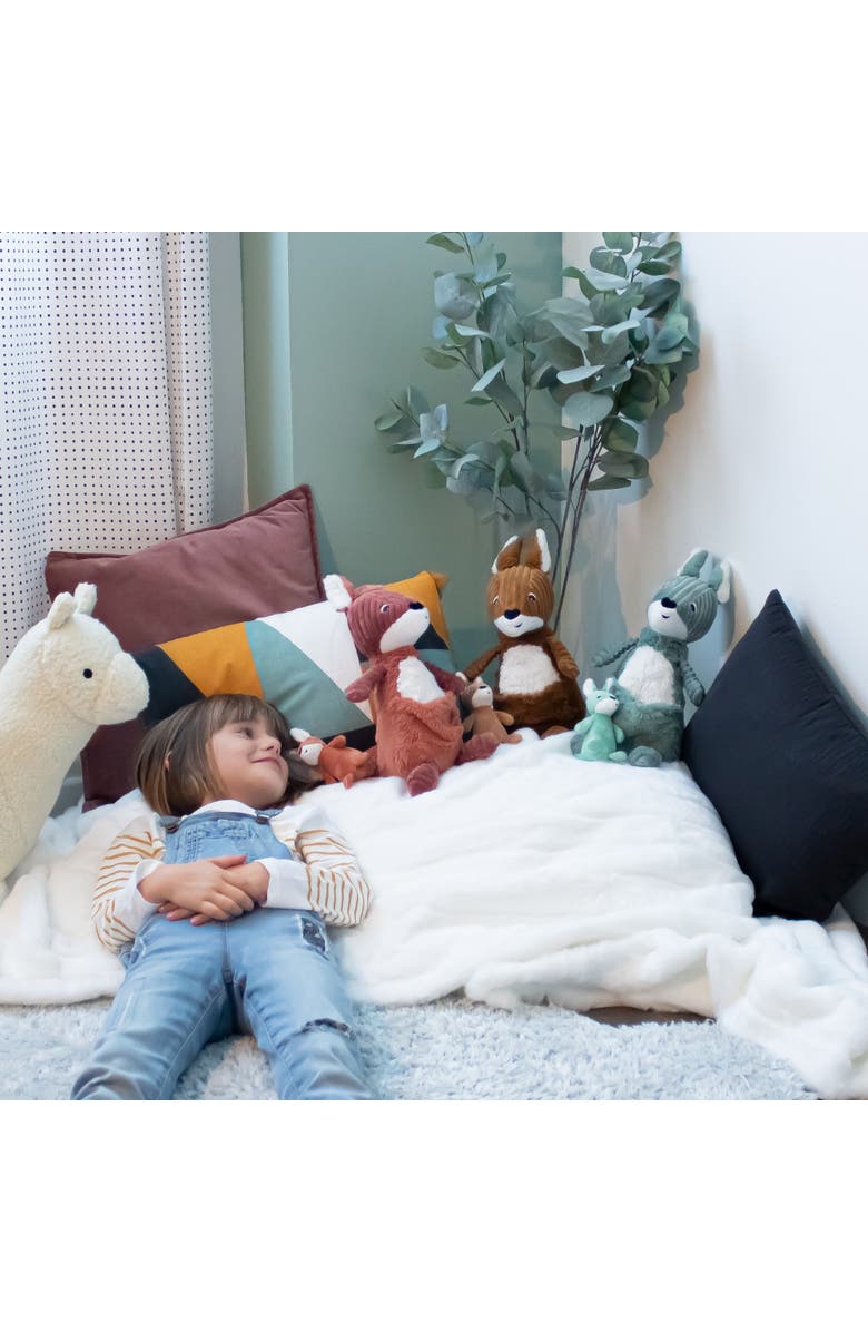 Les Ptipotos Kangaroo Mom & Her Baby - Secret Keeper Plush Toy, Eco-Friendly, Soft & Washable, Alternate, color, Brown Sugar