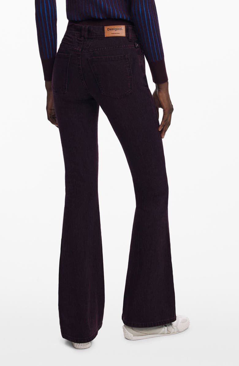 Desigual Flare Jeans, Alternate, color, Burgundy