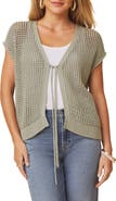Splendid Simona Tie Front Short Sleeve Cardigan