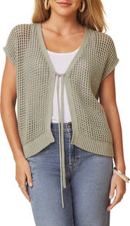 Splendid Simona Tie Front Short Sleeve Cardigan
