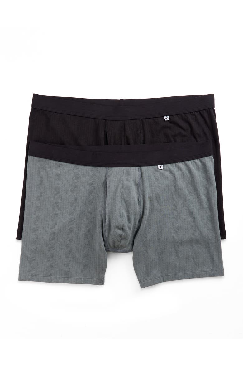 Jockey Big & Tall 2-Pack Hypersoft 360 Boxer Briefs, Main, color, Black