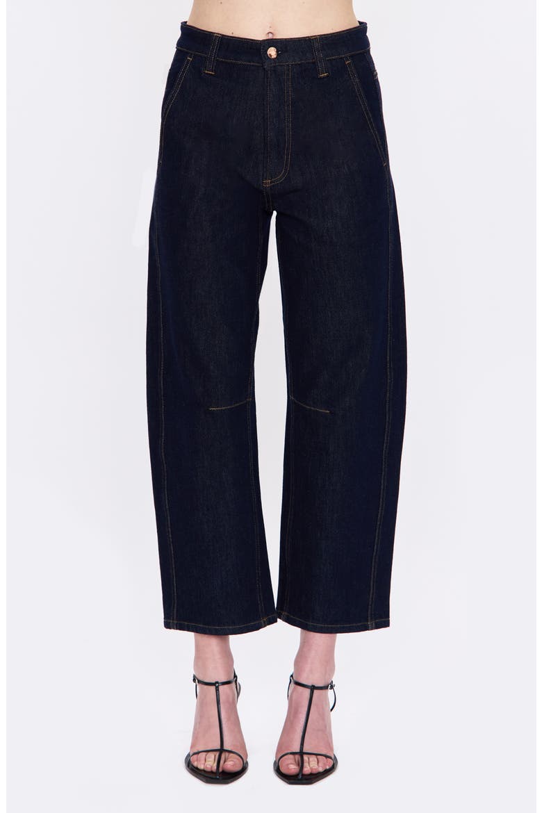 Beau High Waist Ankle Barrel Jeans, Main, color, NIGHTFALL