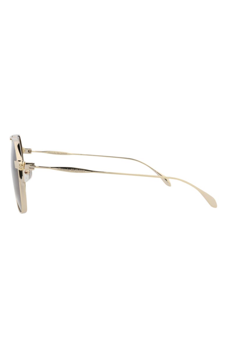 McQueen 59mm Aviator Sunglasses, Alternate, color, Gold Gold Brown