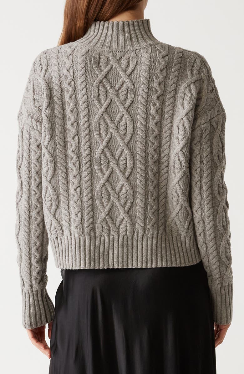 Michael Stars Suki Mock Neck Cable Stitch Sweater, Alternate, color, 