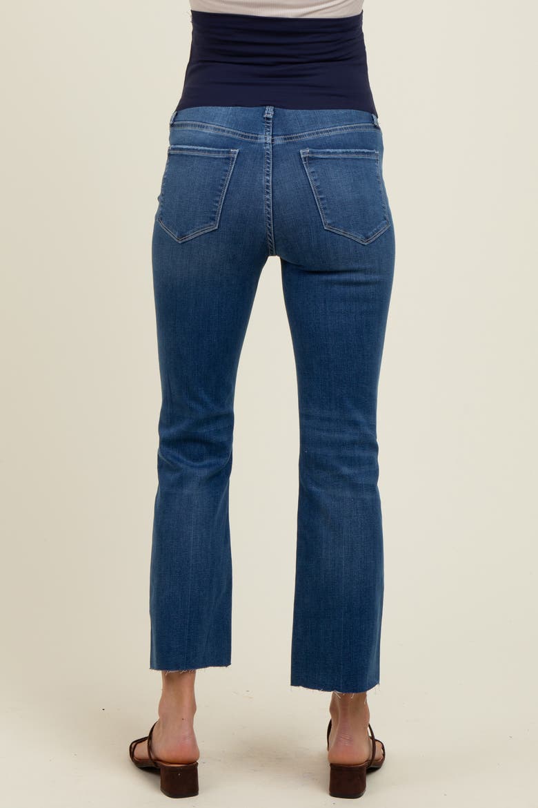 Raw Hem Kick Flare Maternity Jeans, Alternate, color, Navy Blue