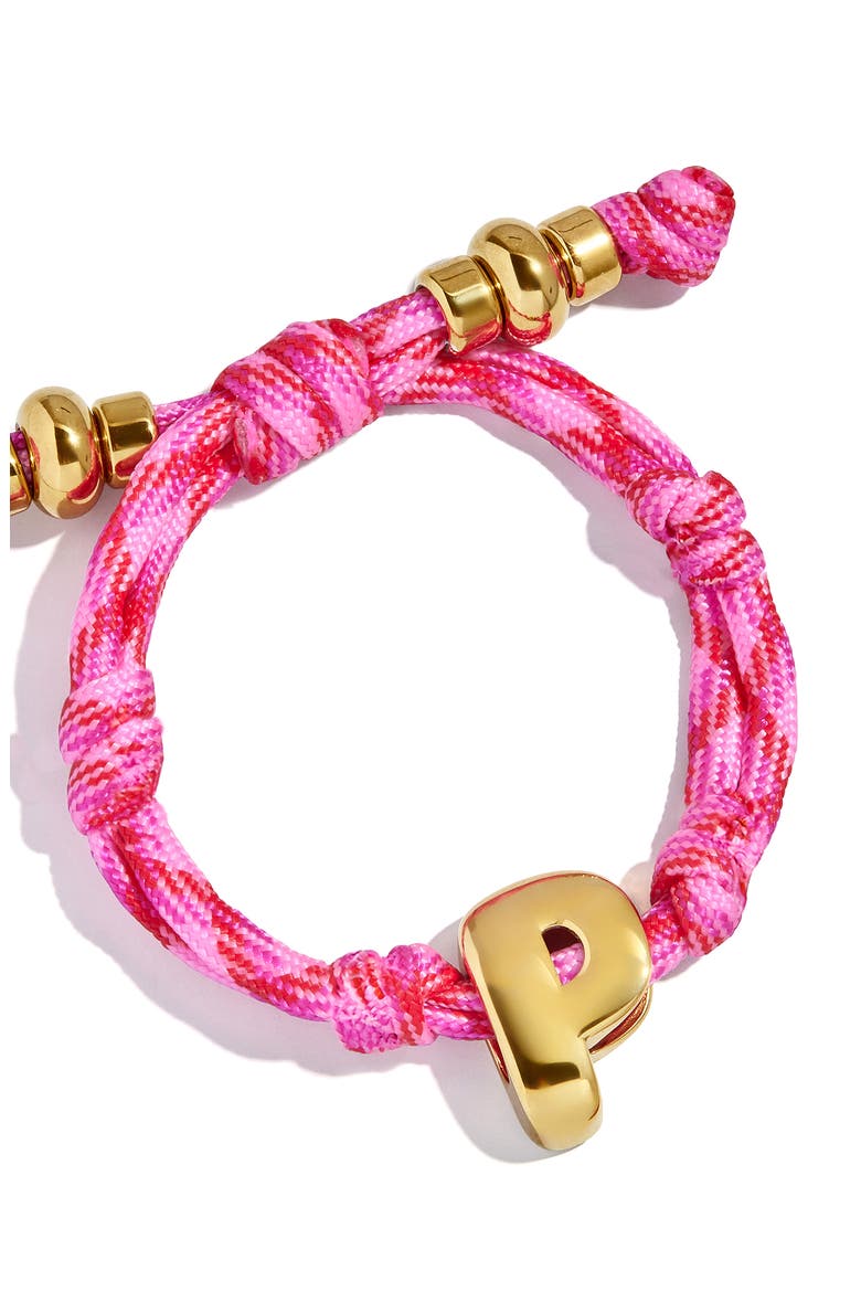 Knotty Initial Bracelet, Alternate, color, HOT PINK/ GOLD