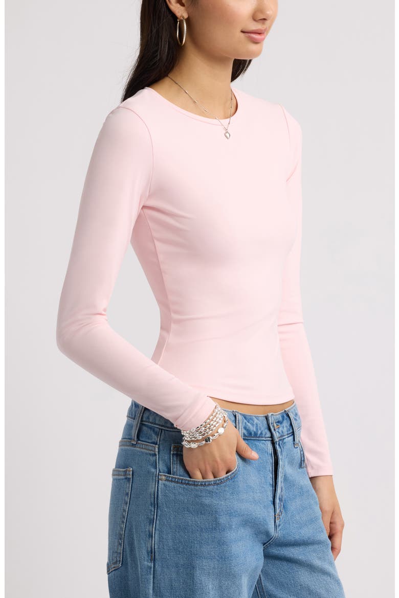 Smooth Fit Long Sleeve Crewneck T-Shirt, Alternate, color, PINK BALM