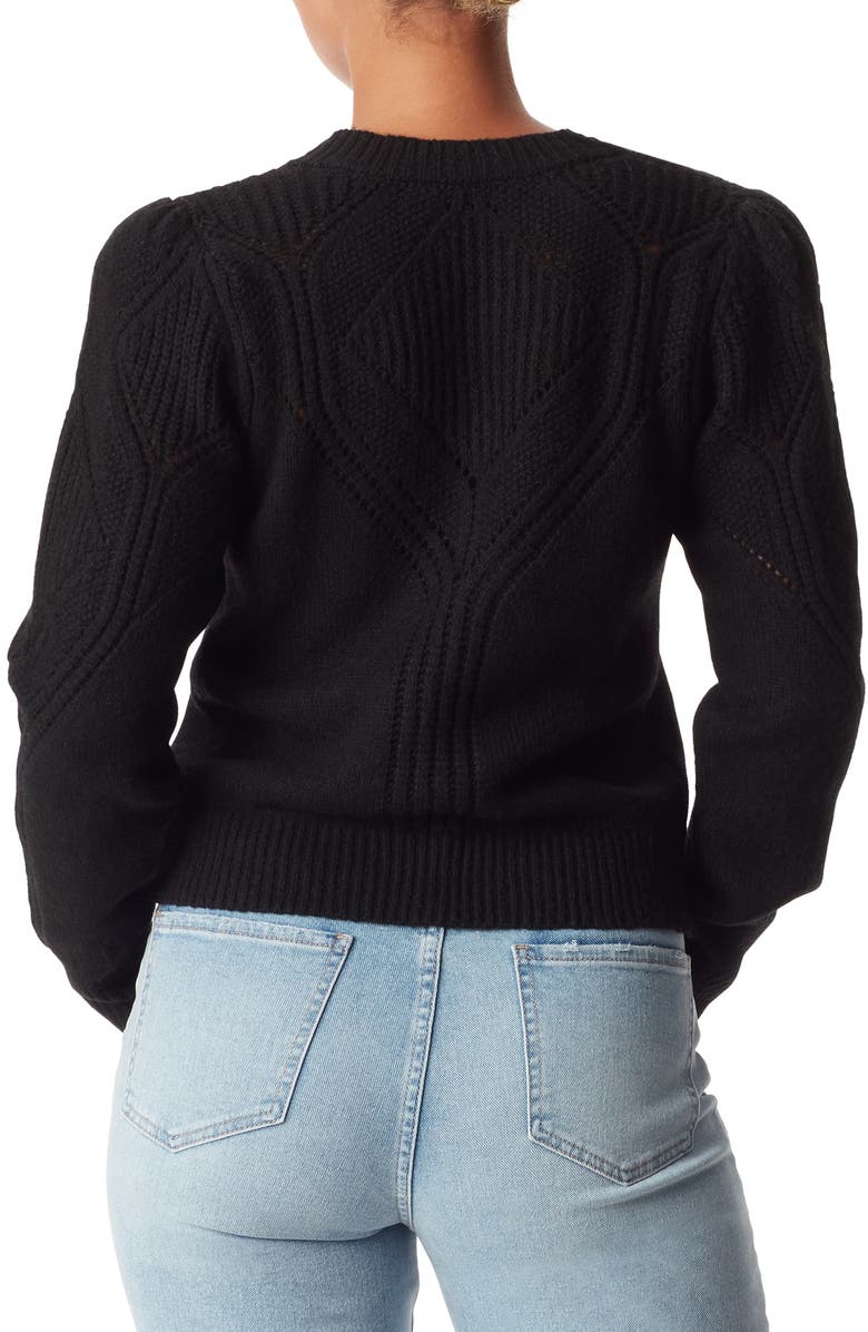 Sam Edelman Julietta Puff Sleeve Mixed Stitch Cardigan, Alternate, color, 