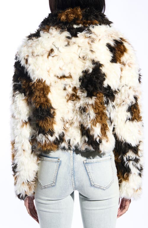Azalea Wang Enora Faux Fur Coat In Multi