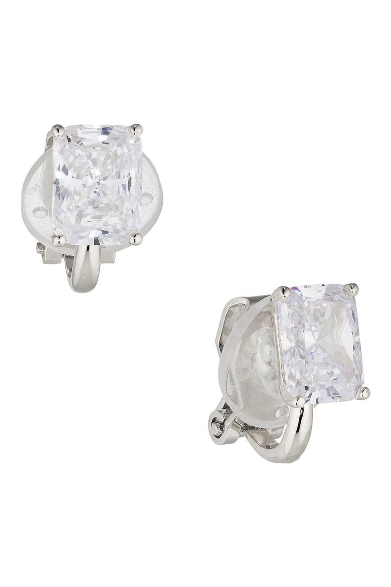 Modern Love Clip-On Earrings, Main, color, RHODIUM