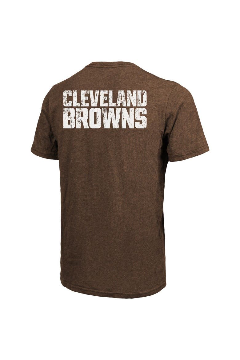 Cleveland Browns Majestic Threads Tri-Blend Pocket T-Shirt - Brown, Alternate, color, Brown