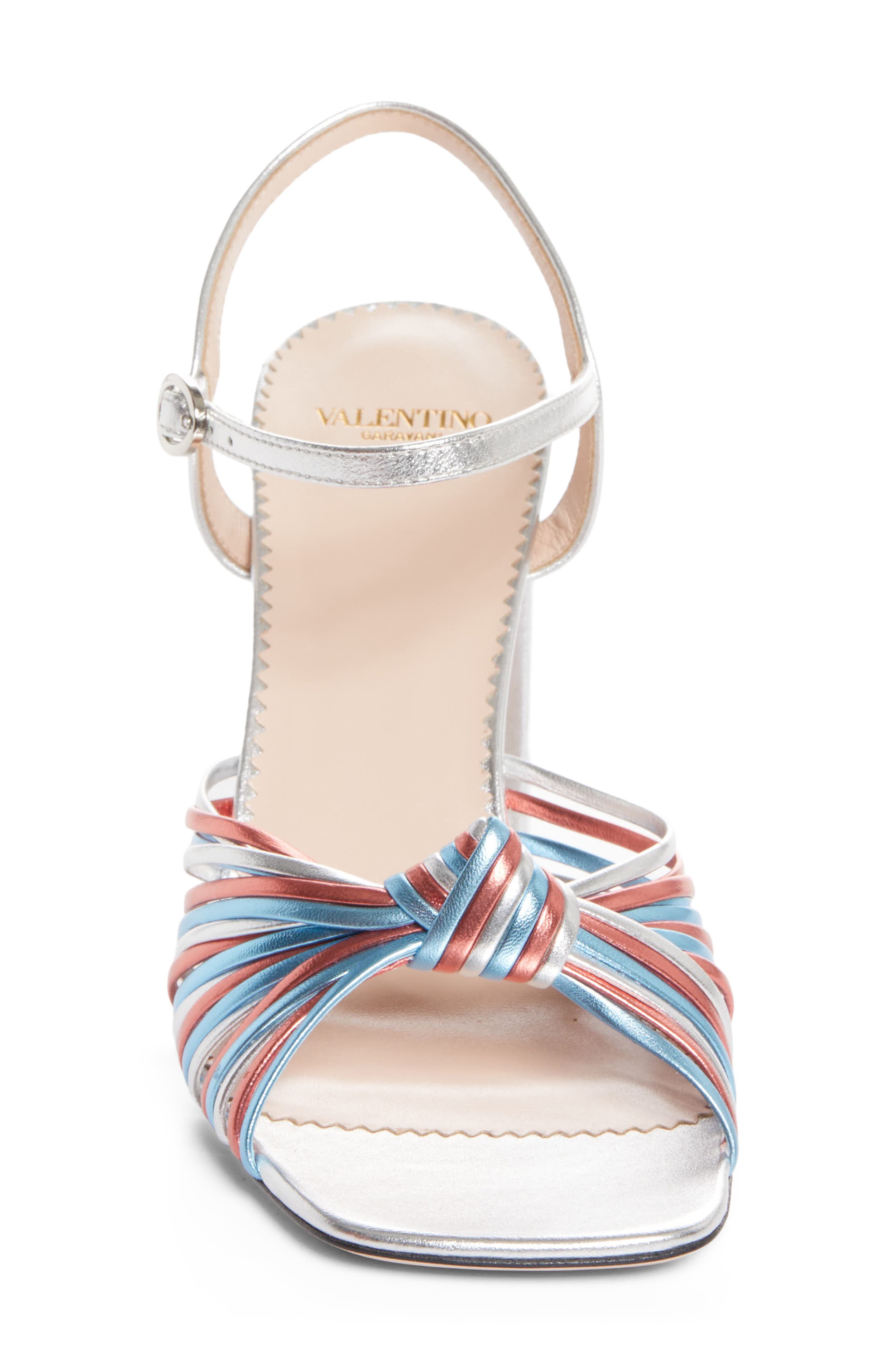 Valentino Annet Ankle Strap Sandal, Alternate, color, Silver