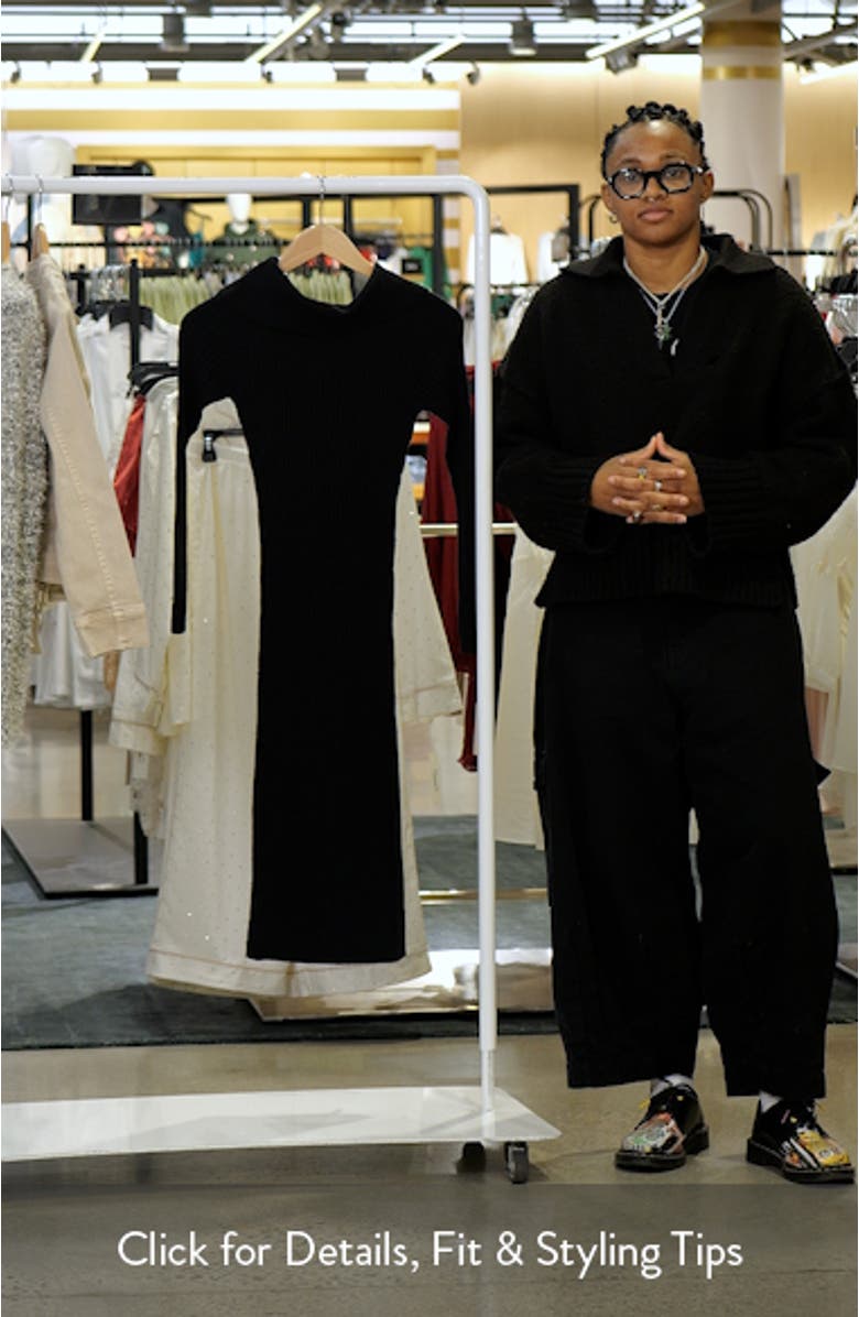 Yara Ribbed Off the Shoulder Long Sleeve Sweater Dress, sales video thumbnail