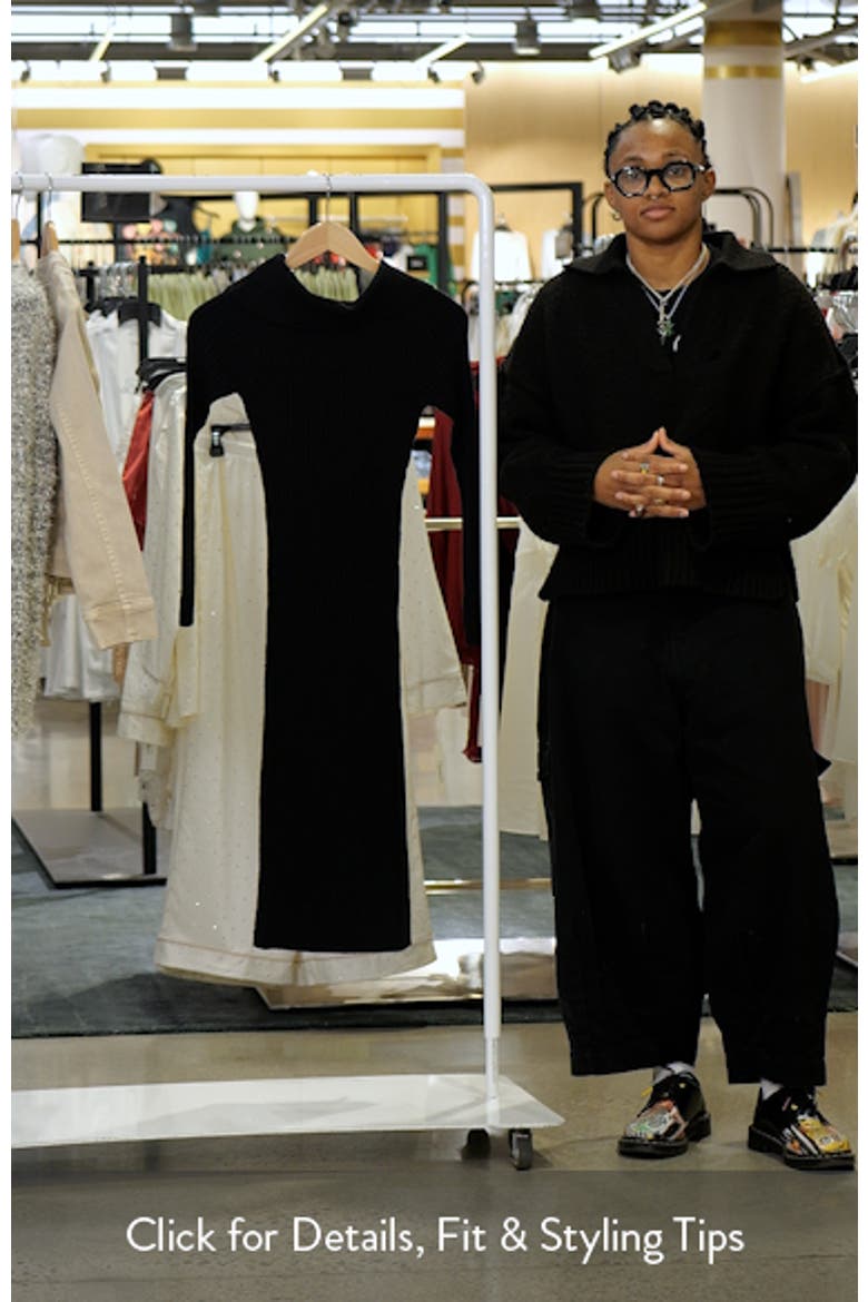 Yara Ribbed Off the Shoulder Long Sleeve Sweater Dress video