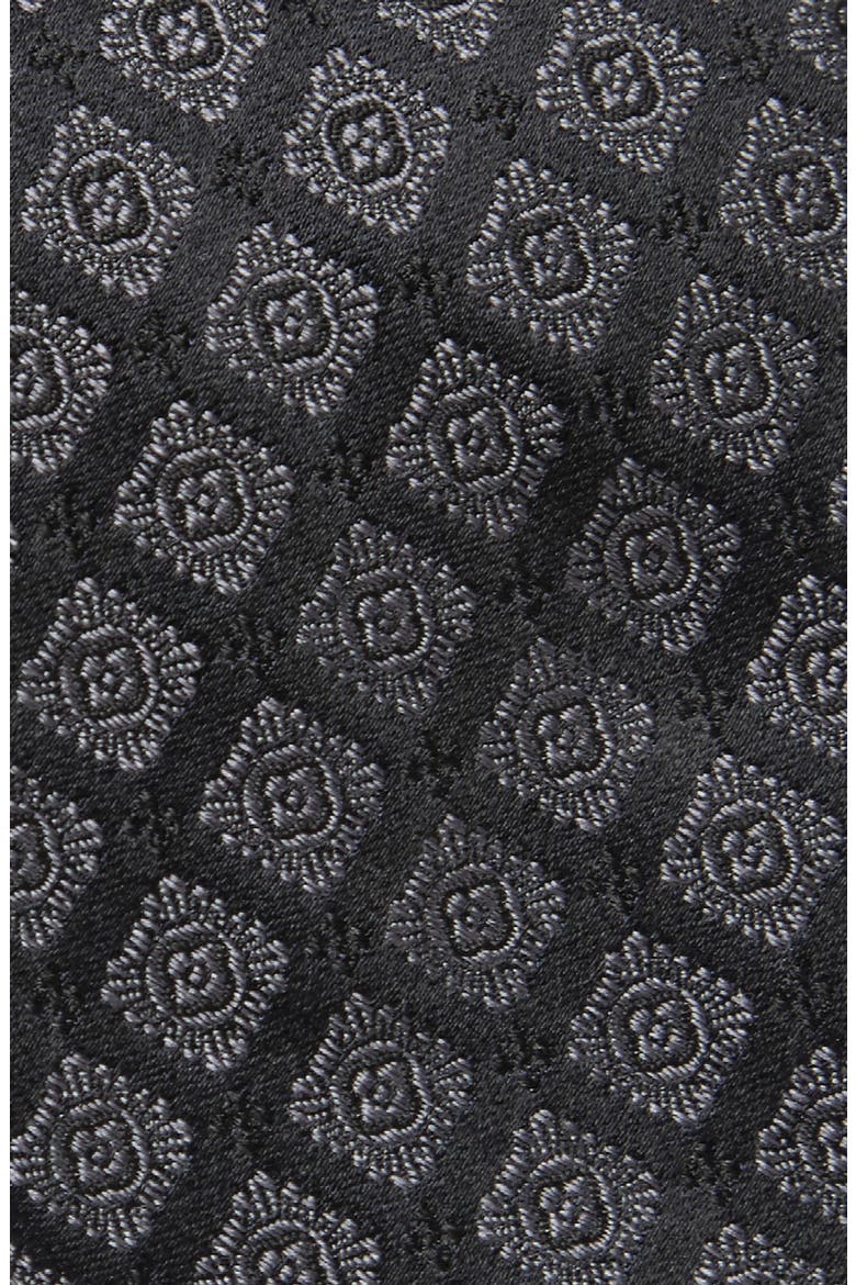 Halley Neat Silk Tie, Alternate, color, BLACK
