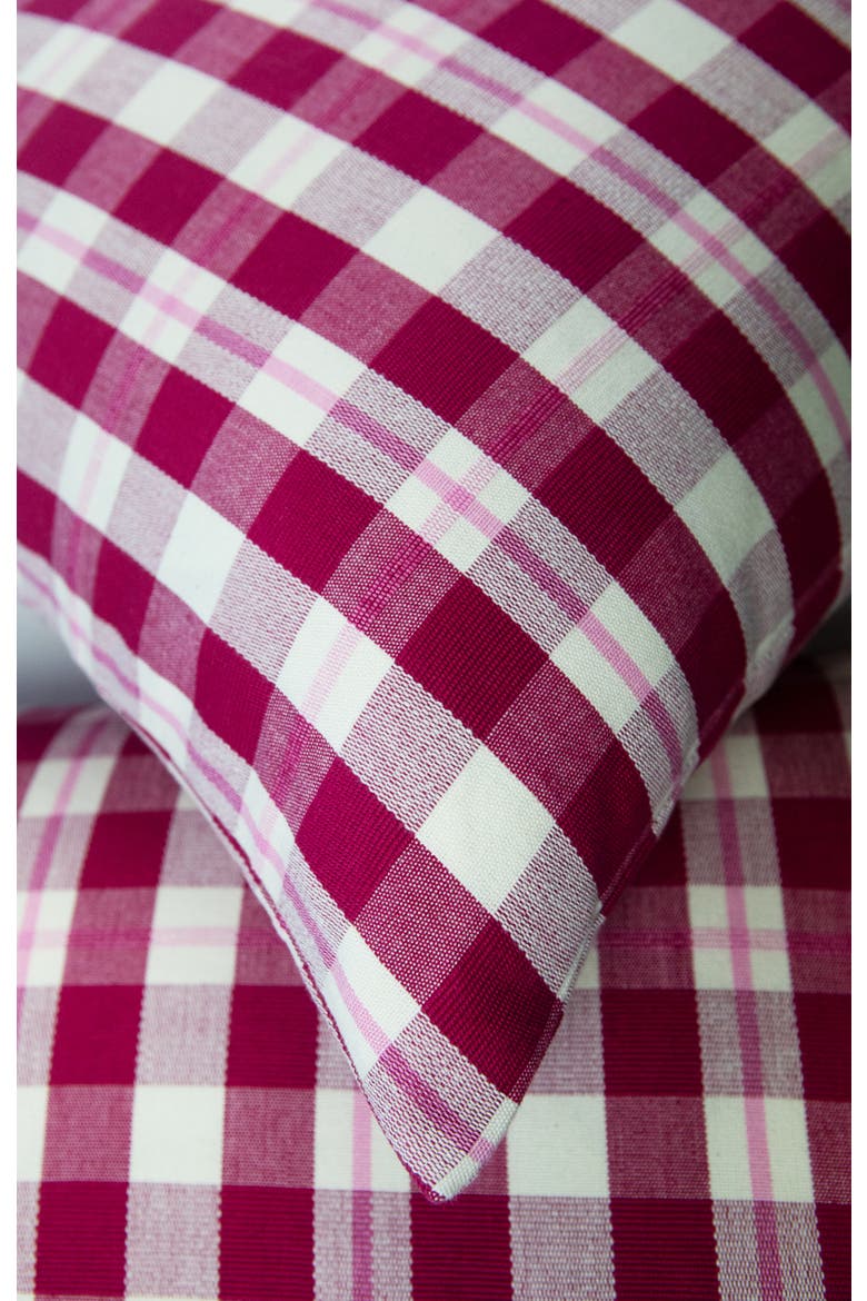 Handwoven Abigail Cranberry Cotton Throw Pillow, Alternate, color, Red