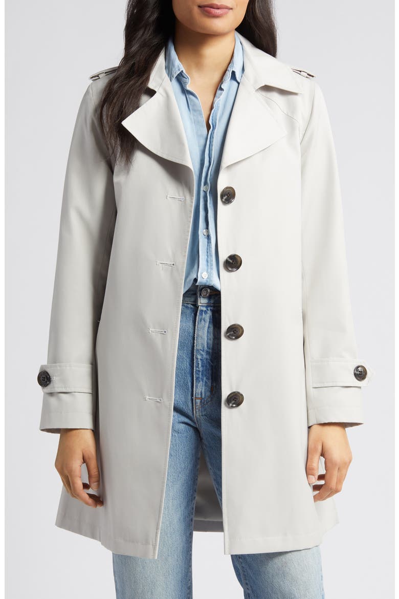 Buckle Belt Trench Coat, Alternate, color, FEATHER GREY