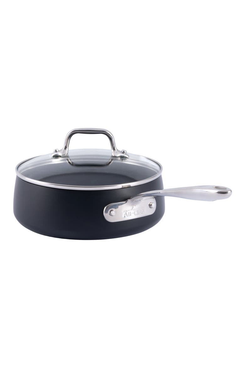 HA-1 Expert Hard Anodized Nonstick 2.5-Quart Sauce Pan with Lid, Main, color, BLACK