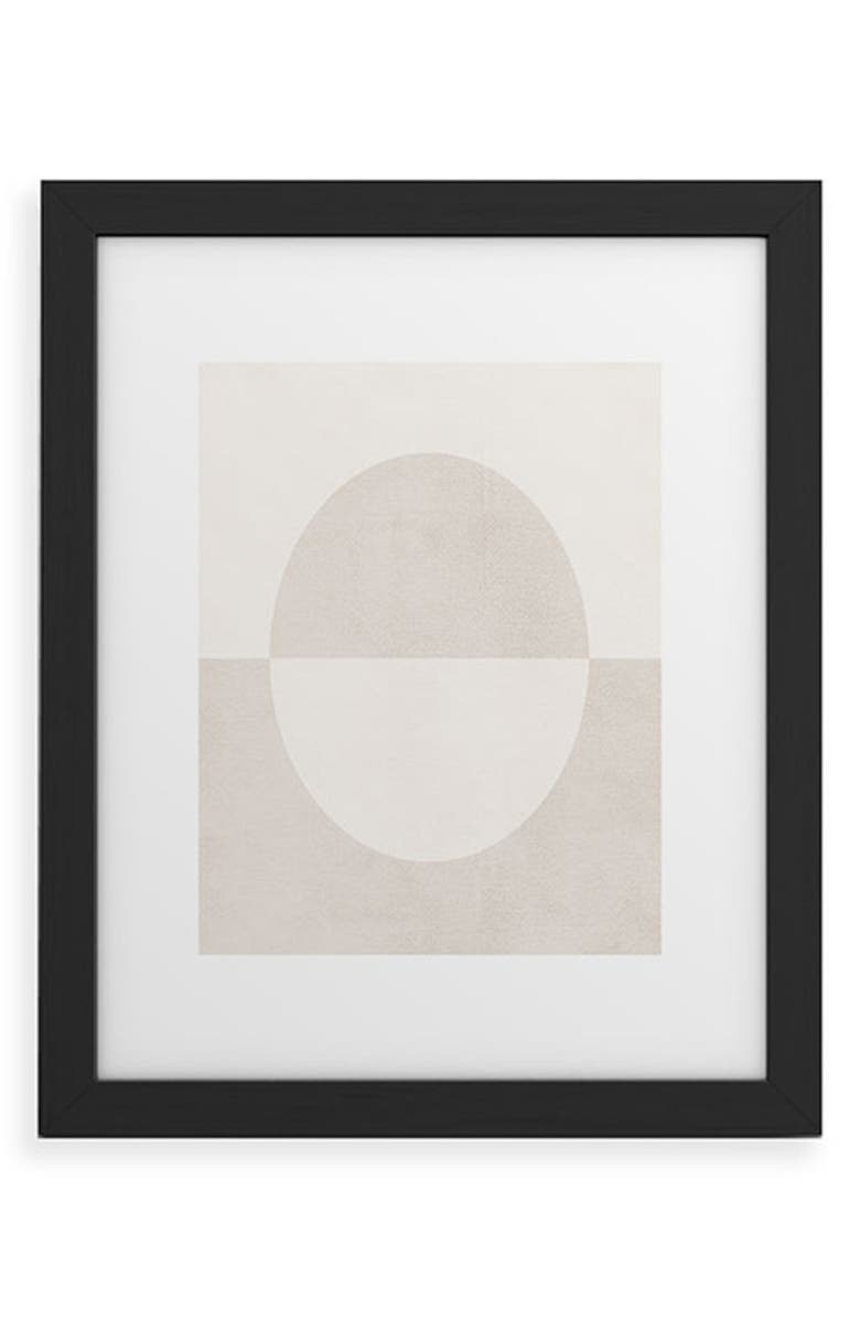 Deny Designs Round Framed Art Print, Main, color, Black Frame 8X10