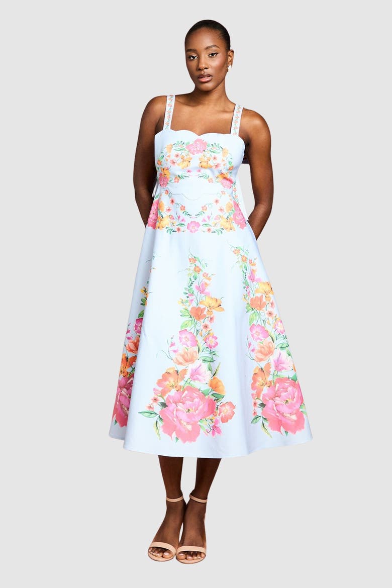 Floral Cotton Dress, Main, color, Pale Blue