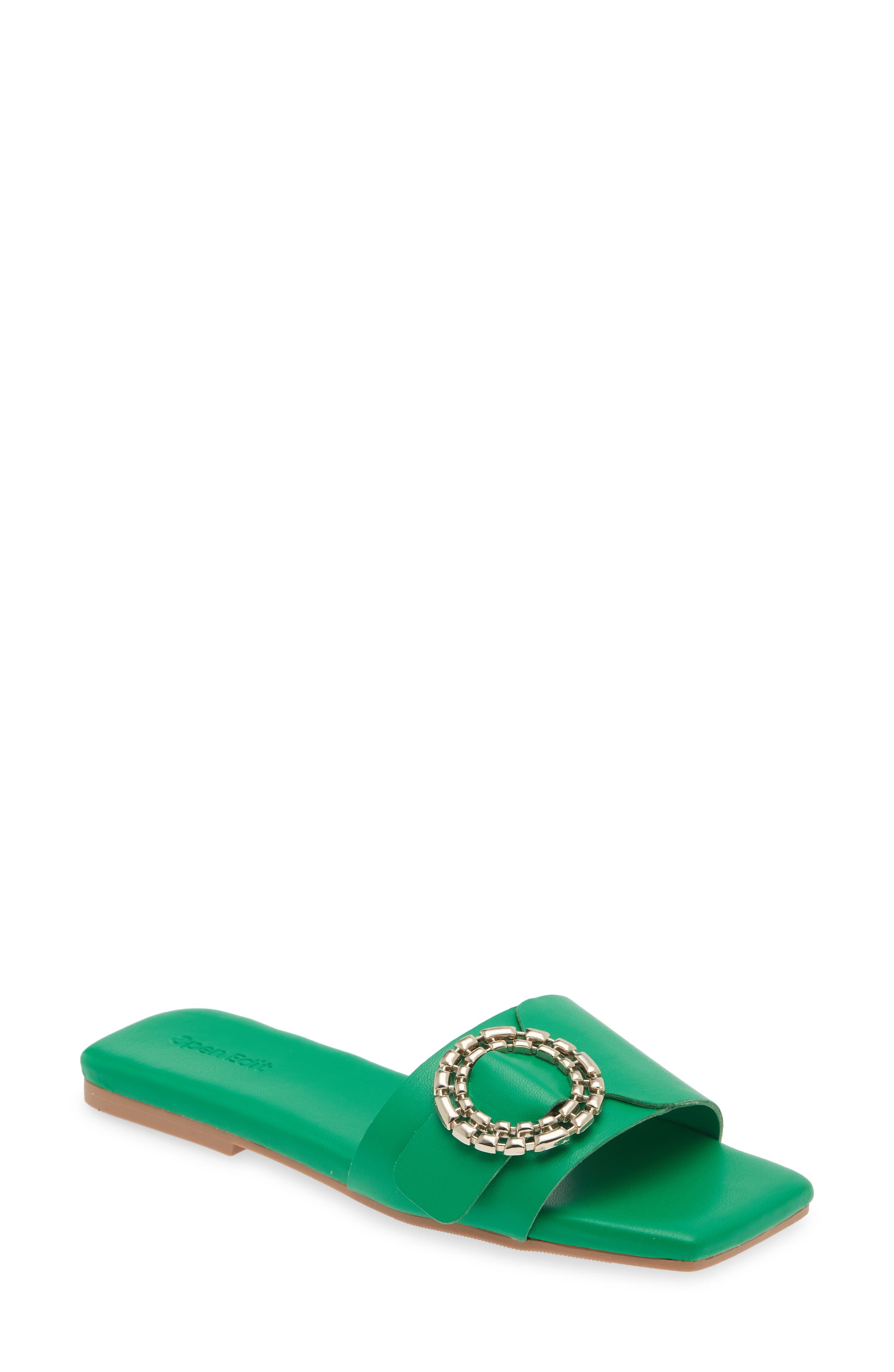 Lely Slide Sandal, Main, color, GREEN VIBRANT